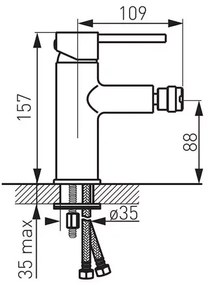 Baterie bideu FDesign Flusso monocomanda crom lucios