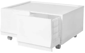 Cutie de depozitare modulară Wave twin Snow curoți 54,6 x 43,4 x 22 cm, Larg - 2 sertare - rotițe
