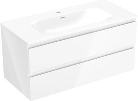 Mexen Orio dulap de baie 100 cm cu chiuvetă Vela, 2 sertare, alb lucios - 91A10-10047-2-BFF00-W23M00