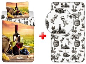 Vin Tasting set de lenjerie de pat și cearșaf cu elastic