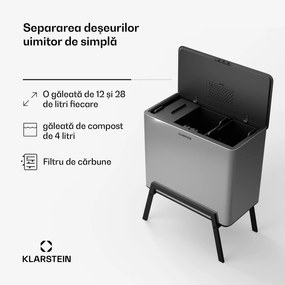 Yuma, coș de gunoi, 40 l, inclusiv compostor, cu picioare, filtru de mirosuri