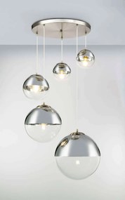 Lustra moderna cu 5 pendule VARUS nickel/crom 15851-5 GL