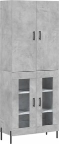 vidaXL Dulap înalt, gri beton, 69,5x34x180, lemn compozit