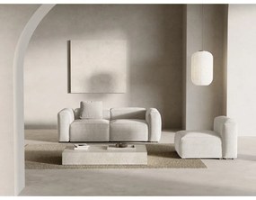 Canapea bej cu tapițerie din catifea reiată 224 cm Bergano – Cosmopolitan Design