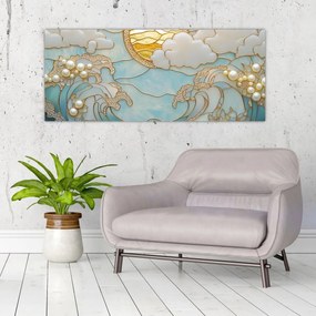 Tablou - Perle 3D în Ocean (120x50 cm)