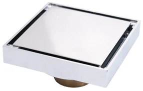 Sifon pardoseala TRENDY’S, cromat lucios 10X10 cm, iesiere pe 40 mm antimiros