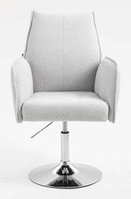 HR280N Scaun Gri Boucle cu Bază Cromata
