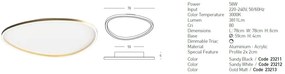 Plafoniera LED dimabila design slim Josie aurie 78cm