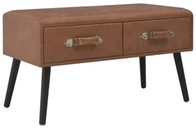 vidaXL Banchetă cu sertare, 80 cm, maro închis, piele ecologică