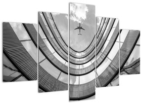 Tablou - Avionul deasupra clădirii (150x105 cm)