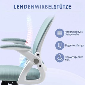 Vinsetto Scaun Birou Ergonomic Albastru Dimensiuni Variabile Suport Lombar Integrat | Aosom Romania
