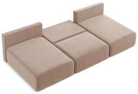 Colțar maro deschis extensibil/cu spațiu de depozitare Kalena – Makamii