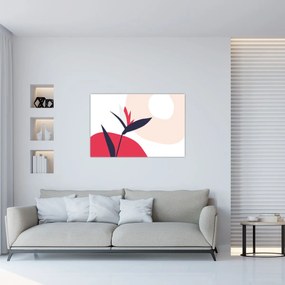 Tablou - Abstracție florală roz N⁰1 (90x60 cm)