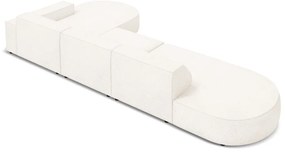 Colțar bej cu tapițerie bouclé (pe partea dreaptă) Jodie – Micadoni Home