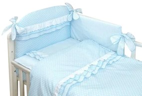 AMY - Lenjerie 3 piese Cu protectie laterala Baby Chic din Bumbac, 120x60 cm, Blue