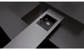Chiuveta bucatarie Schock Ronda D-100 Cristalite Nero, granit, reversibila, montare pe blat 58 x 50 cm
