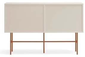 Comodă joasă cu ușă glisantă roșu cărămiziu-bej 140x91 cm Nube – Teulat