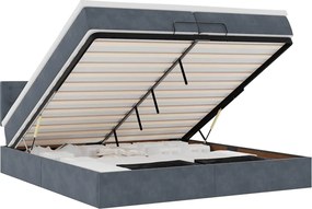 vidaXL Cadru de pat otoman cu saltea gri închis 200x200 cm catifea