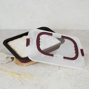 Tava cu capac plastic 36,5 x 24,5 Leonardo Berlinger Haus BH 8636, visiniu mat