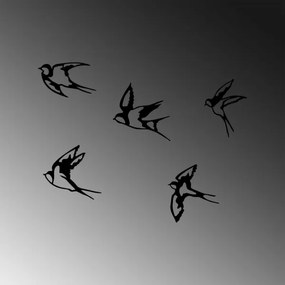 SET 5x decorațiune de perete metal păsări