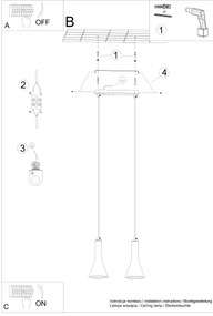 Lustră pe cablu Sollux SL.1224 REA 2xE14/12W/230V beton
