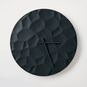 Ceas de perete din beton ODLITO Moon Crater – grafit (negru) – 50 cm – ace negre