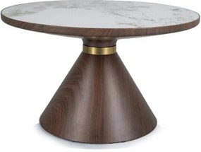 Masuta NAPA A, alb/nuc/auriu, ceramica/metal, 70x70x43 cm