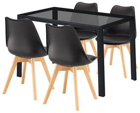 Treva 4+1 set de sufragerie negru-negru