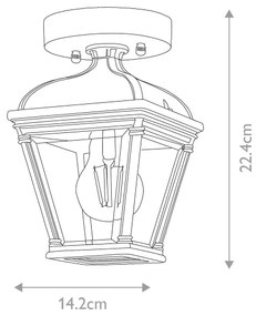 Elstead BAYVIEW-PORCH-BK - Plafonieră de exterior BAYVIEW, 1xE27/60W/230V, IP44