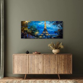 Tablou - Pictură în ulei a Turnului Eiffel (120x50 cm)