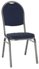 Scaun, rabatabil, textil albastru închis/gri cadru, JEFF 2 NEW
