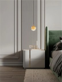 Pendul LED modern, Metal, Sticla, Champaign, ORENDA