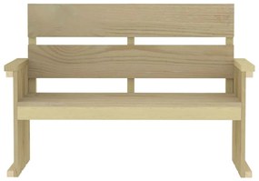 Set mobilier de exterior, 3 piese, lemn de pin tratat 2x banca + masa, 1