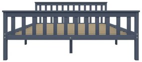 Cadru de pat cu 2 sertare, gri, 160 x 200 cm, lemn masiv pin Gri, 160 x 200 cm, 2 Sertare