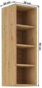 Raft de bucătărie superioară Lesana 2 (stejar artizanal) 30 G-90 OTW. 1063987