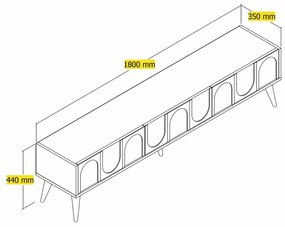 Masă TV/Dulap Bipemu 3 (crem + Nuc) . 1095684