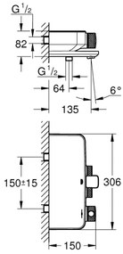 GROHE 34718000 - Baterie termostatică pentru cadă GROHTHERM SMARTCONTROL 12” crom