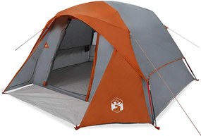 vidaXL Cabină cort de camping 4 persoane gri și portocaliu impermeabil