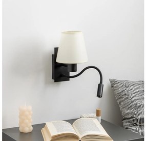 Lampă LED de perete Brilagi NUBILA 1xE27/25W/230V + LED/3W negru/crem