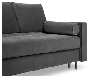 Canapea extensibilă din catifea Milo Casa Santo, gri închis