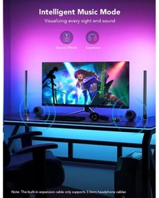 SET 2x panouri Smart Gaming Wi-Fi LED RGBIC Govee + Smart Dual + telecomandă