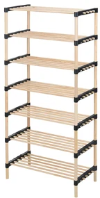 Pantofar din lemn de pin cu 7 nivele Natur inaltime 110 cm