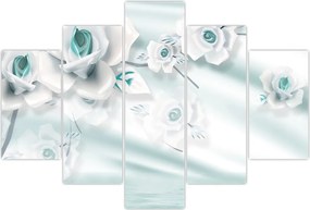 Tablou - Flori de trandafir turcoaz (150x105 cm)