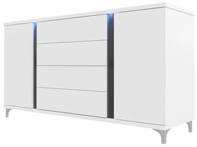 Comodă Aurelius 180 AR04 (Alb + Alb lucios + Negru lucios ). Promo -17%. 1058418