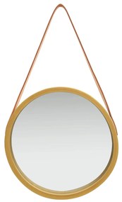 Oglinda de perete cu o curea, 40 cm, auriu 1, Auriu,    40 cm