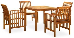 vidaXL Set mobilier de grădină cu perne, 5 piese, lemn masiv acacia