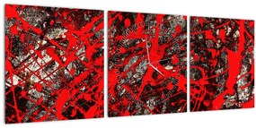 Tablou - Abstracție expresivă (cu ceas) (90x30 cm)