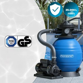 Filtrare cu nisip pentru piscina AQUA cu bile filtrante, 10 200 l/h, albastră Monzana