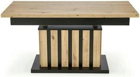 Masa extensibila BARETTI, stejar artisan/negru, PAL furniruit, 130/170