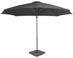vidaXL Umbrelă de soare de grădină, bază portabilă, antracit